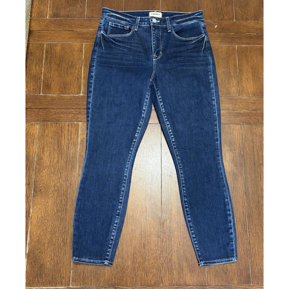L'AGENCE Margot High Rise Skinny Jeans Women's Sz 29 Dark Wash Stretch Denim New